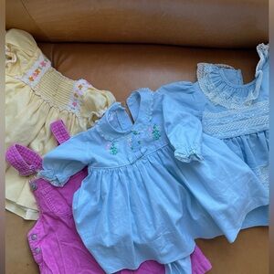 Vintage Betti Terrell, Tiny World & Gap baby dress bundle 9-12 M
